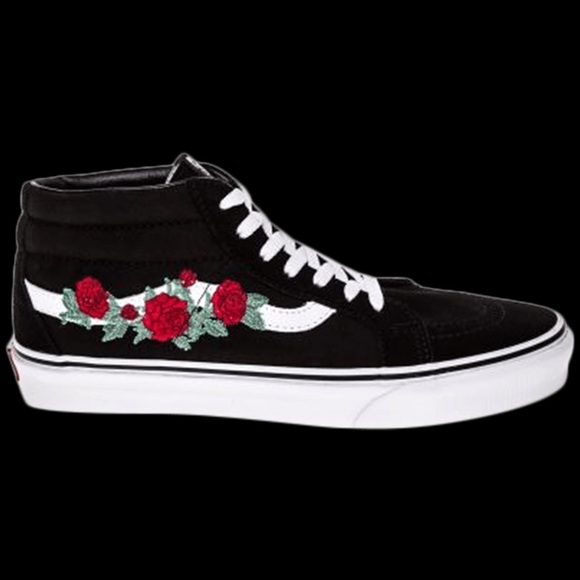 vans sk8 mid reissue rose thorns